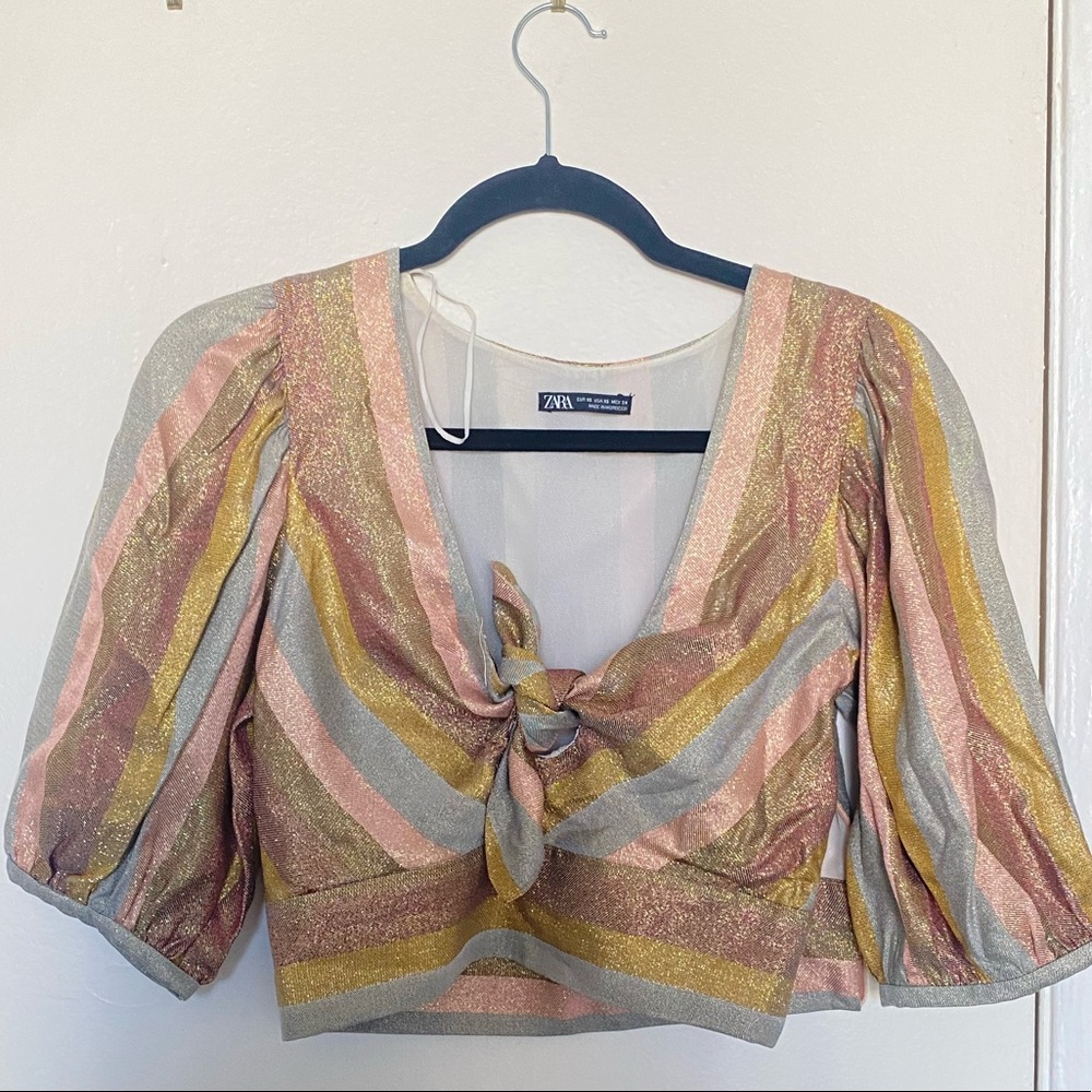 Zara metallic crop top